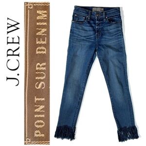 J Crew x Point Sur Denim Fringe Cuff Jeans 24